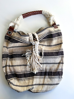 Bolso playero Abercrombie & fitch beige con rayas negras