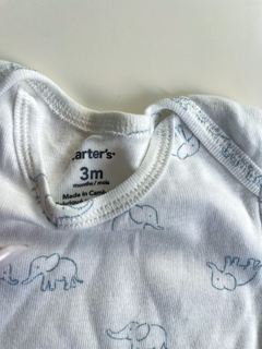 Conjunto bebe Carter's Talle 3 Meses blanco y celeste melange en internet