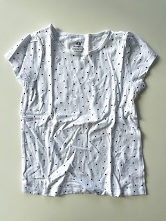 Remera H&m Niña Nena 4 - 6 Años Blanca Lunares Azules