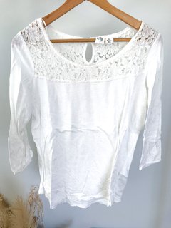 Remera H&M talle M blanca c encaje - comprar online