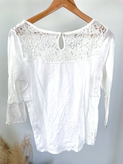 Remera H&M talle M blanca c encaje - tienda online