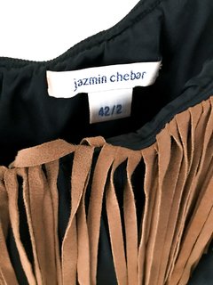 Vestido Jazmin Chebar Talle 2 Con Flecos - FASHION MARKET BA