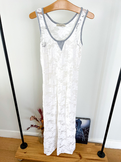 Vestido Largo Jazmin Chebar Calado Blanco Talle Unico - comprar online