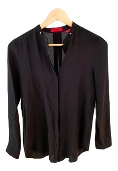 Camisa Negra Hugo Boss Mujer 100% Seda Importada - FASHION MARKET BA