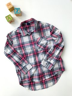 Camisa Gap Ni o Talle 6 7 A os Cuadrille Con Rojo