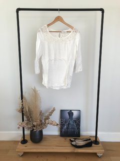 Remera H&M talle M blanca c encaje