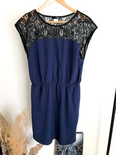 Vestido Aqua Azul Y Negro Talle M - comprar online