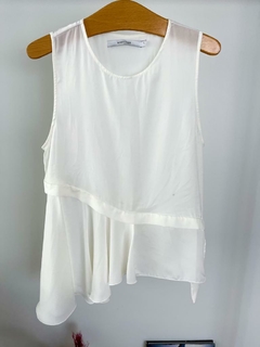 Blusa Maria Cher Blanca Con Volados Talle 1 - comprar online