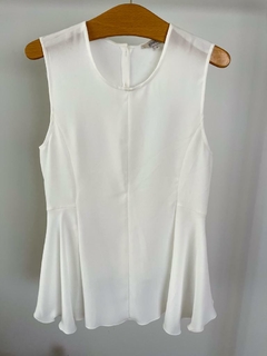 Blusa Ginebra Blanca Con Volados Talle 2 - comprar online