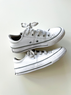 Imagen de Zapatillas Converse All Star Niño Cuero Blanco Bajas Us 11