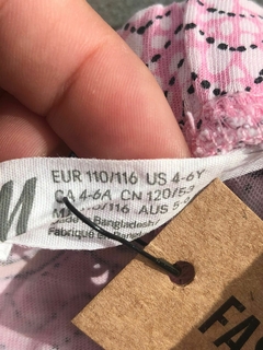 short h&m rosa con diseño de anteojos niña talle 4-6 años - comprar online