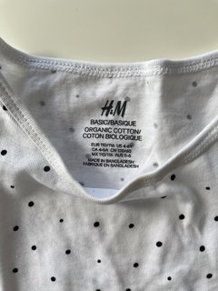 Remera H&m Niña Nena 4 - 6 Años Blanca Lunares Azules - comprar online