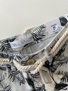 Imagen de Short Zara Niña Nena 5 Años Blanco Con Palmeras