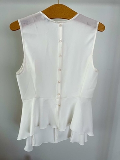 Blusa Ginebra Blanca Con Volados Talle 2 en internet