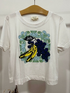 Remera Manga Corta Blanca Jazmin chebar Estampa Fruta Talle 1 en internet