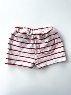 Short Zara Bebe Rayado Rojo Y Crema Talle 9-12 Meses - comprar online