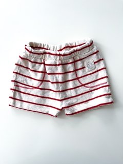 Short Zara Bebe Rayado Rojo Y Crema Talle 9-12 Meses