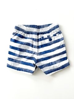 Short Niño Old Navy Rayado Crema Y Azul Talle 12-18 Meses - comprar online