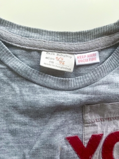 Remera Zara Gris Talle 6-9 Meses - FASHION MARKET BA