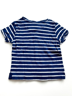 Remera Zara Rayada Azul Y Blanco Con Botones Talle 12-18 M - comprar online