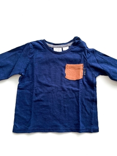 Remera Manga Larga Zara Azul Talle 18-24 Meses - comprar online