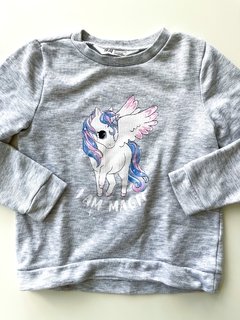 Buzo Gris Hym Niña Estampa Unicornio T 4-6 Años en internet