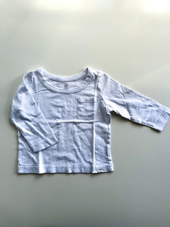 Remera Manga Larga Blanca Basica Gap Bebe Talle 12-18 Meses