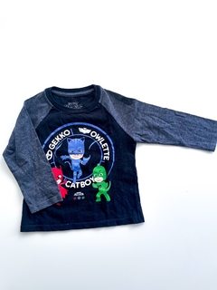 Remera Manga Larga Pj Masks Negra Talle 1