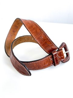 Cinturon Marron Grabado Cuero - comprar online