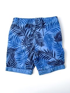 Bermuda Estampado Hojas Azul Hym Niño Talle 5-6 Años - comprar online