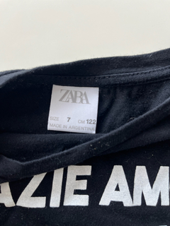 Remera Zara Niña Negra Talle 7 Años en internet