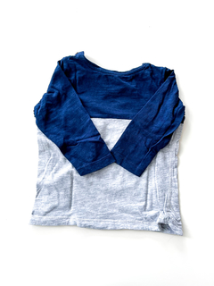 Remera Hym Bebe Azul Y Gris Talle 9-12 Meses - comprar online