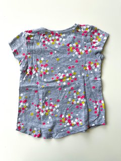 Remera H&m Niñas Gris Pintitas Talle 2 - 4 Años