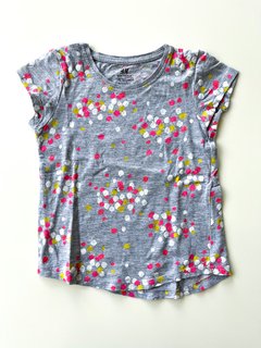 Remera H&m Niñas Gris Pintitas Talle 2 - 4 Años en internet