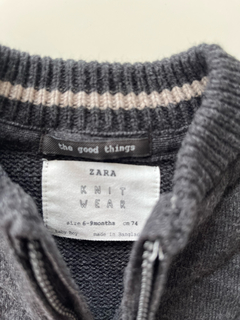 Cardigan Con Cierre Zara Bebe Gris Talle 6-9 Meses en internet