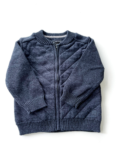 Cardigan Con Cierre Zara Bebe Gris Talle 6-9 Meses