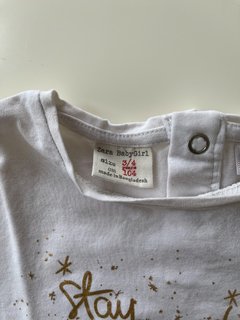 Remera Zara Manga Larga Talle 3 - 4 Años Estampada Dorado - FASHION MARKET BA