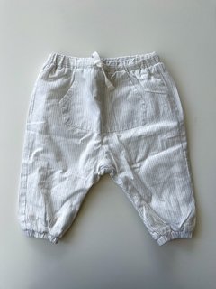 Pantalon Blanco Con Rayas Gris Clarito Zara Bebe Talle 3-6 M