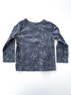 Remera H&m Niñas 1 Año Y Medio Gris Con Gatitos - comprar online