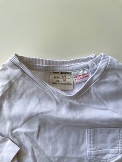 Remera Manga Larga Blanca Zara Bebe Talle 3-6 Meses en internet