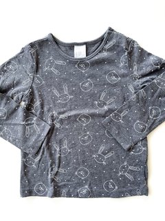 Remera H&m Niñas 1 Año Y Medio Gris Con Gatitos - FASHION MARKET BA