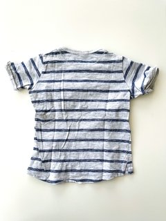 Remera Hym Bebe Rayada Azul Y Gris Talle 6-9 Meses - comprar online