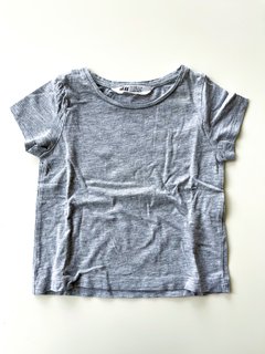 Remera H&m Niñas Gris Basica Talle 2 - 4 Años