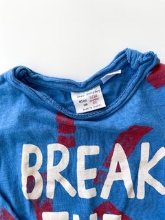 Remera Zara Bebe Azul Talle 9-12 Meses - tienda online