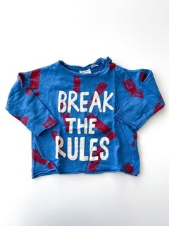 Remera Zara Bebe Azul Talle 9-12 Meses