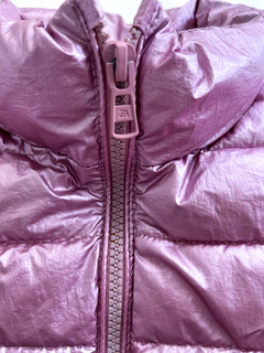 Campera Puffer Zara Niña Rosa Metalizada Talle 8 Años - tienda online