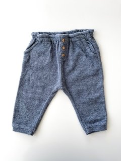 Pantalon Polar Zara Bebe Gris Botones De Madera T 6-9 Meses