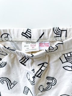 Pantalon Zara Baby Color Crema Estampa Numeros 12/18 Meses en internet