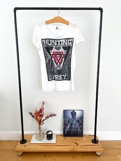 Remera Hombre Blanca Estampa Hunting Hym Talle S