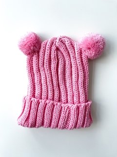 Gorro Rosa Con Orejitas Niña 12-18 Meses